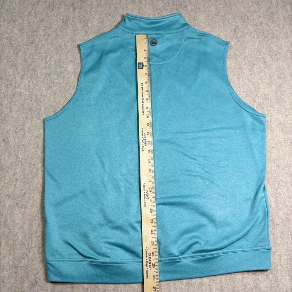 Peter Millar Vest Mens L Blue Polyester Quarter Zip Golf Crown Sport Performance